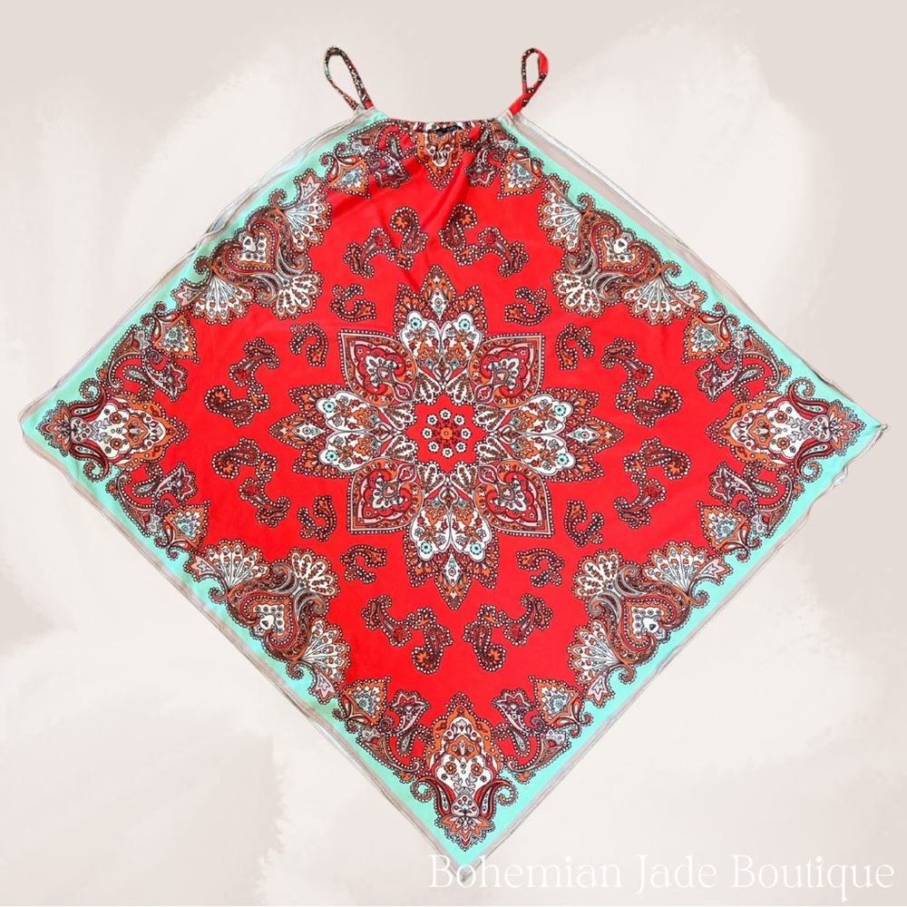 Zara Boho Scarf Tank Top Womenβs Small - Picture 2 of 5